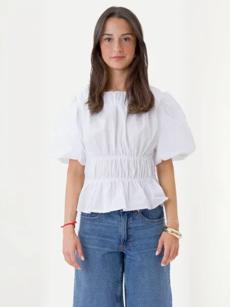TEESHOPPEN Top Valentina alb