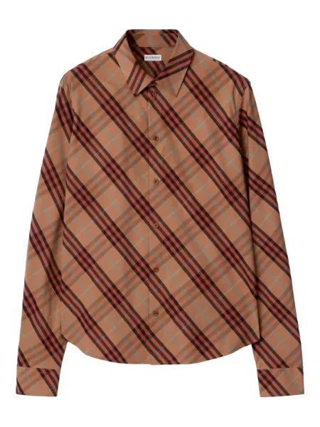 Kostkovaná košile Burberry hnědá