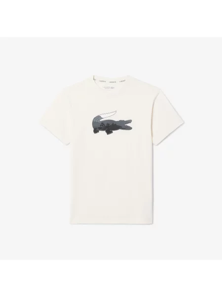 Lacoste Koszulka Sport Ultra Dry Landscape Crocodile beżowy
