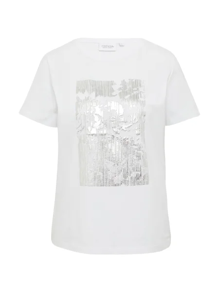 Comma casual identity Tričko stříbrná bílá