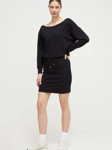 Рокля Dkny къса със стандартна кройка черно