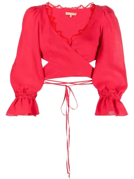 Cropp top Ermanno Scervino din dantelă roșu