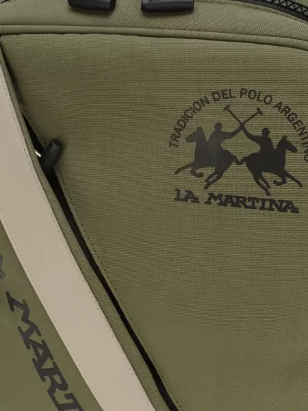 Rucsac La Martina cu dungi cu imagine verde