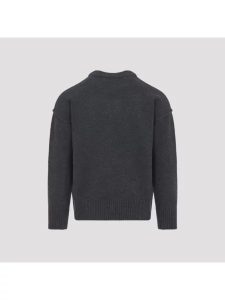 Sweter Ami Paris wełniany szary