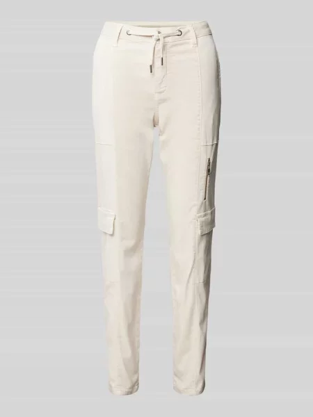 Spodnie cargo o kroju slim fit z tunelem Monari beżowe