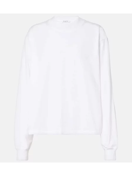 Hanorac Alaïa din jerseu alb
