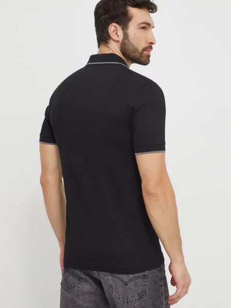 Scurt tricou polo Boss cu mâneci scurte negru
