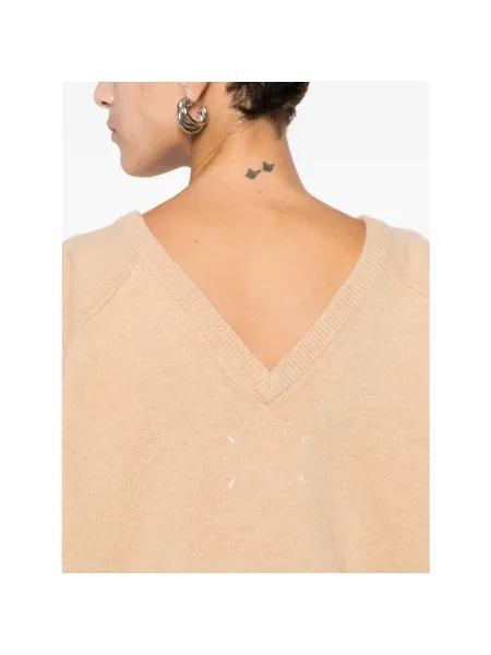 Dzianinowy sweter Maison Margiela brązowy