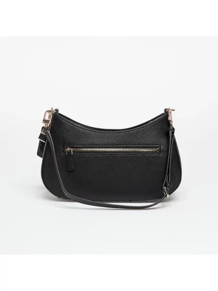 Lniana torebka Guess czarna