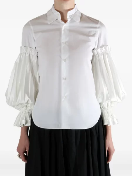 Cămașă Noir Kei Ninomiya cu volane alb