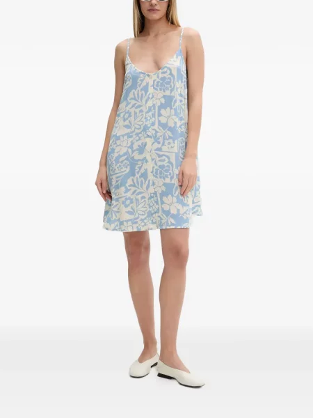 Rochie mini Rip Curl cu model floral cu imagine albastru