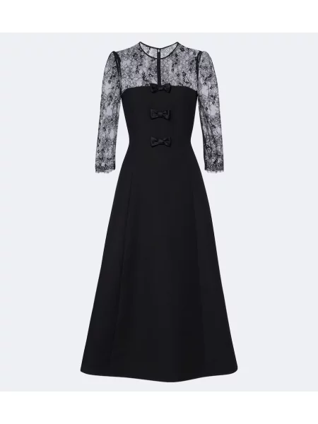 Rochie midi Valentino din dantelă negru