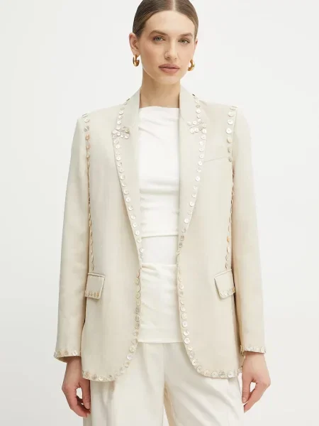 Forte Forte sacou din lana un singur rand de jacket bej