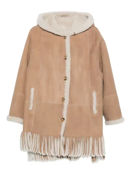 Palton Liska cu franjuri cu glugă