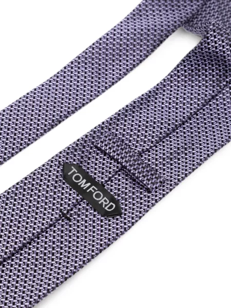 Cravată Tom Ford cu imprimeu geometric violet