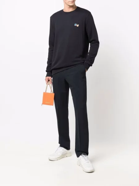 Hanorac crewneck Paul Smith cu imagine albastru