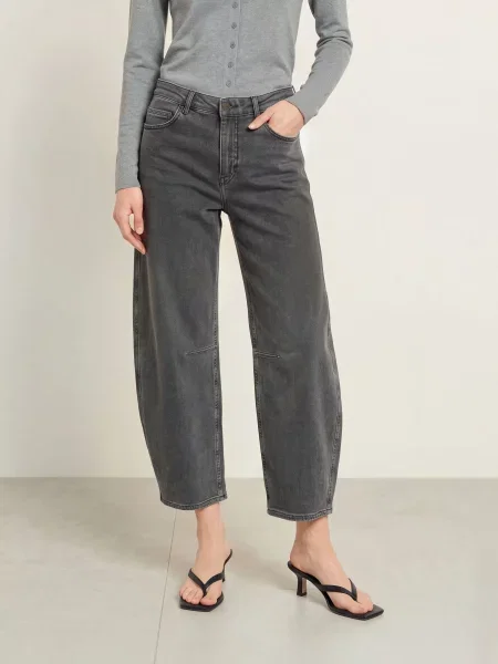 Opus Pants Barrel Džíny Mari Vega dark grey šedé
