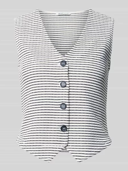 Kamizelka o kroju slim fit z mieszanki bawełny Tom Tailor Denim czarna