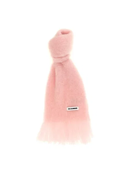 Szal Jil Sander wełniana różowa