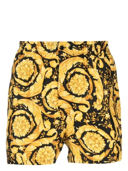 Pantaloni scurți Versace de mătase cu imagine negru