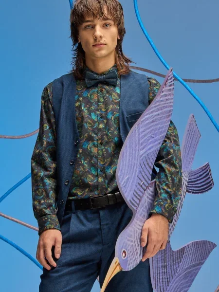 Риза Medicine мъжка с кройка по тялото с класическа яка