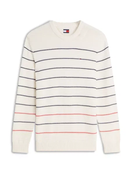 Tommy Jeans Pulover roșu / negru / lână alb