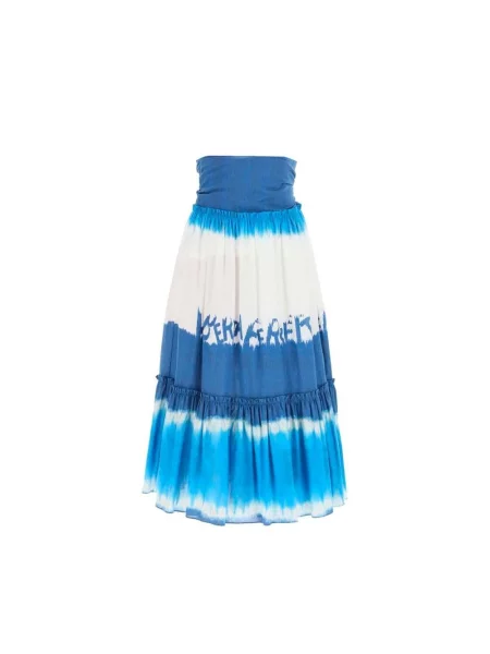Tie dye spódnica midi Alberta Ferretti do kolan niebieska