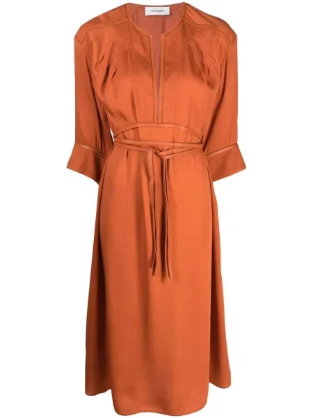 Rochie midi Yves Salomon până la genunchi de costum portocaliu