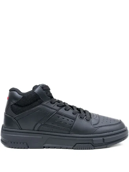 Sneakerși Hugo cu șireturi din dantelă negru
