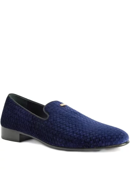 Pantofi loafer Giuseppe Zanotti de catifea albastru