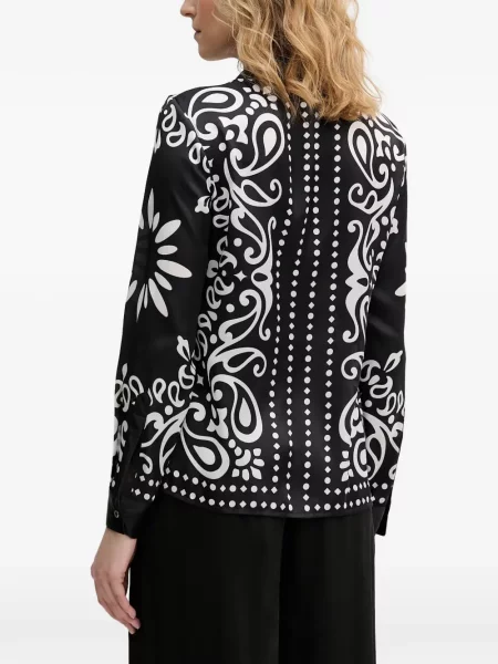 Lung cămașă Morgan cu imagine cu model paisley negru
