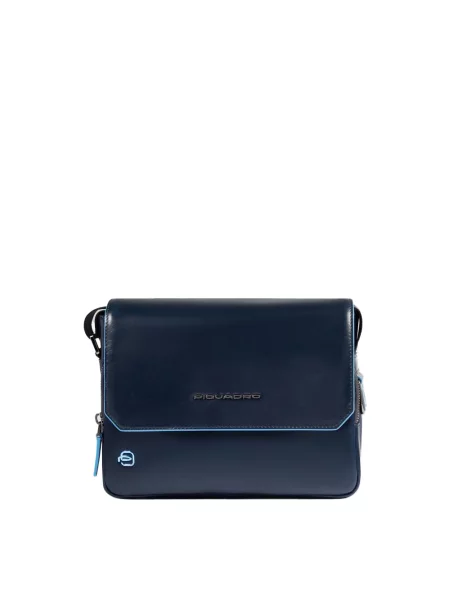 Torba crossbody Piquadro skórzana niebieska
