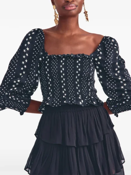 Bluzka Loveshackfancy z nadrukiem niebieska