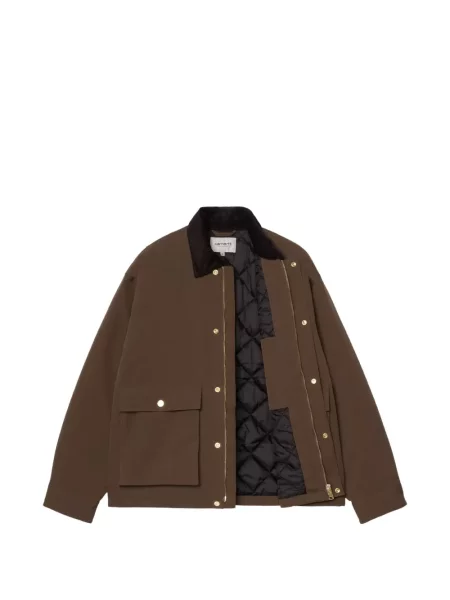 Gulerat geacă Carhartt Wip de catifea cord maro