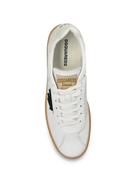 Sneakerși Dsquared2 din piele cu aplicații alb