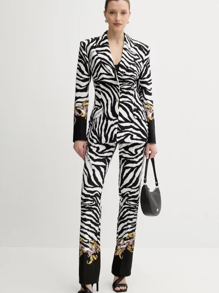 Штани Versace Jeans Couture прямі висока посадка чорний