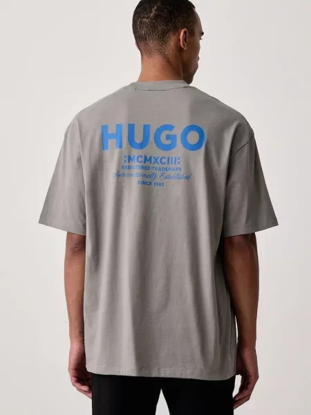 HUGO Blue tricou pentru bărbați din Nalono gri