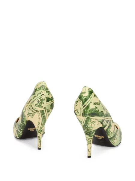 Pantofi cu toc Moschino cu imagine verde