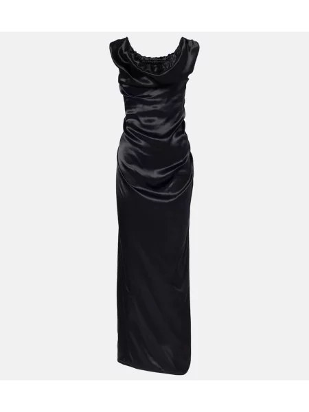Rochie tip creion Vivienne Westwood din satin de costum negru