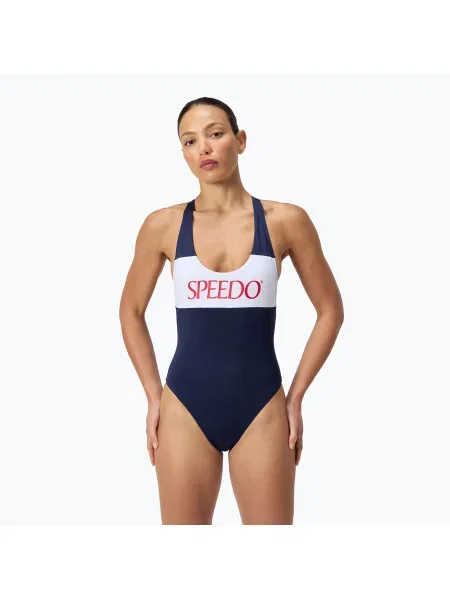 Speedo Colourblock Racerback costum de baie dintr-o singură piesă pentru femei peacoat
