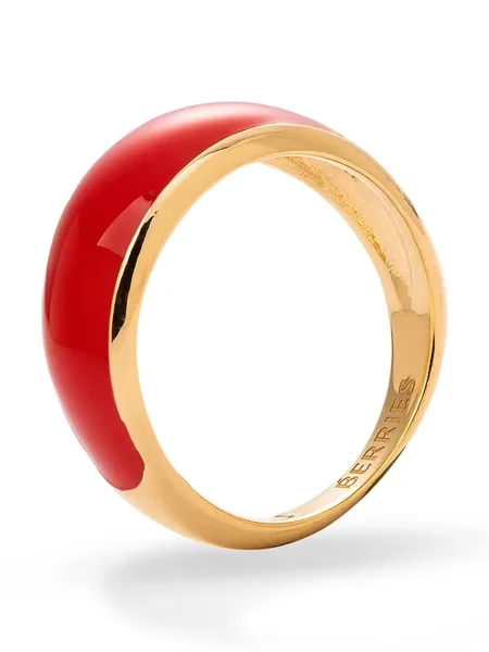 BERRIES inel pentru femei din argint placat cu aur Viva Red Mini Ring roșu