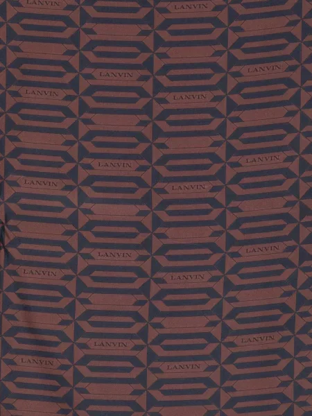 Fular Lanvin de mătase cu imprimeu geometric maro