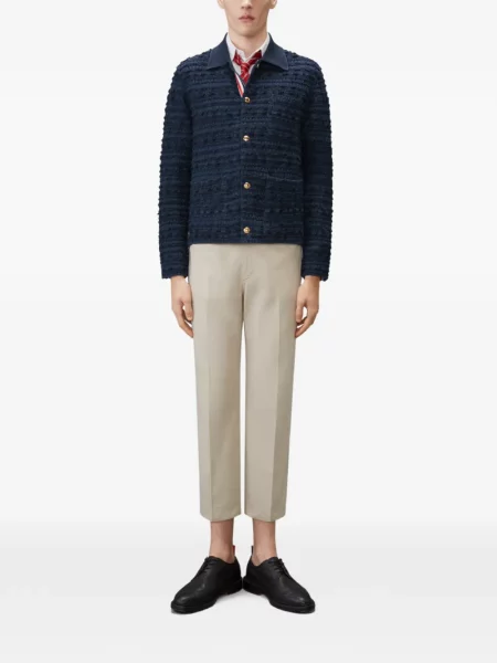 Geacă cămașă Thom Browne din tweed albastru