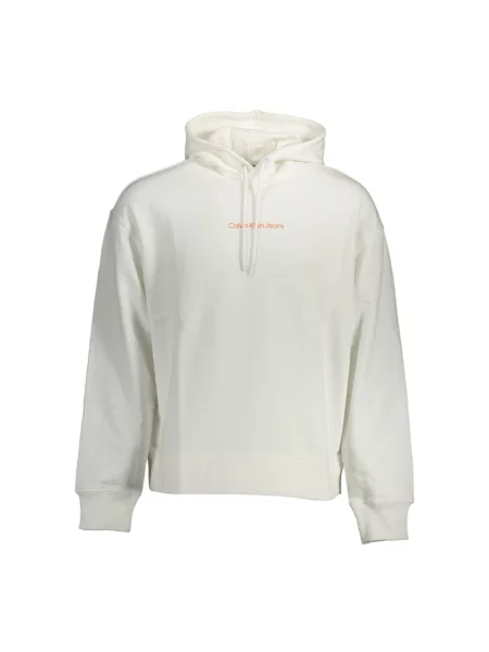 Bluza z kapturem Calvin Klein z kapturem biała