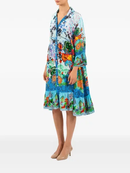 Rochie Saraco cu model floral cu imagine albastru