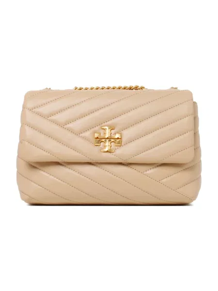 Mała torebka skórzana Tory Burch skórzana beżowa