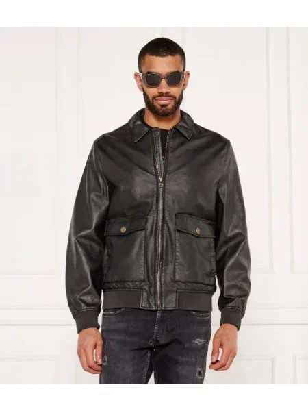 GUESS Kabát AVIATOR | Regular Fit fekete