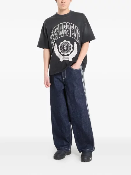 Spodnie cargo Adidas w paski klasyczne do biegania czarne