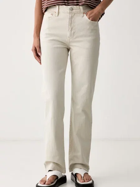Levi's blugi slim fit pentru femei RIBCAGE SLIM bej
