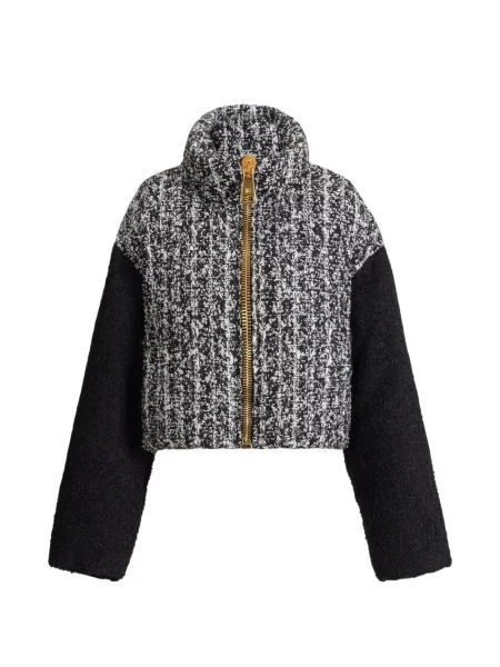 Geacă Balmain din tweed negru